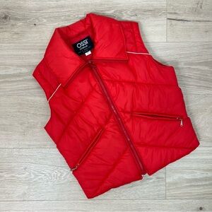 Women's Red Puffer Vest